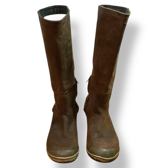 SOREL Genuine Leather Slimboot Waterproof Burnished Leather Buckle Detail Sz 8 - Picture 4 of 12